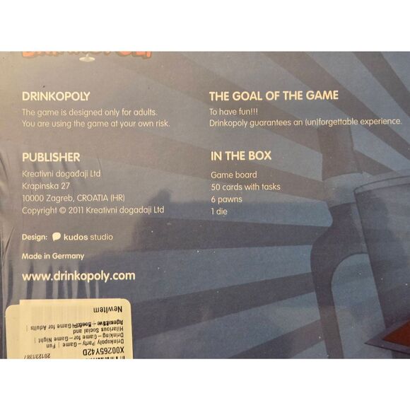 Drinkopoly The Blurriest Game Ever Adult Board Game - Picture 3 of 4